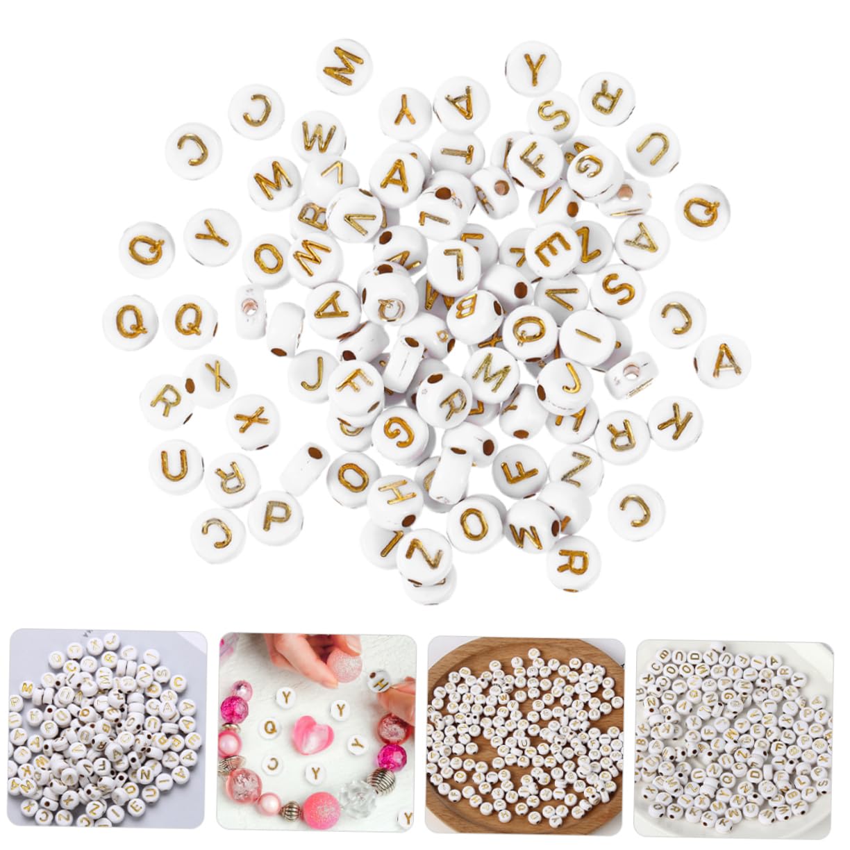 SHINEOFI 4000piezas Abalorios De Letras De Acrílico Decorativos Para Manualidades Para Pulseras y Collares