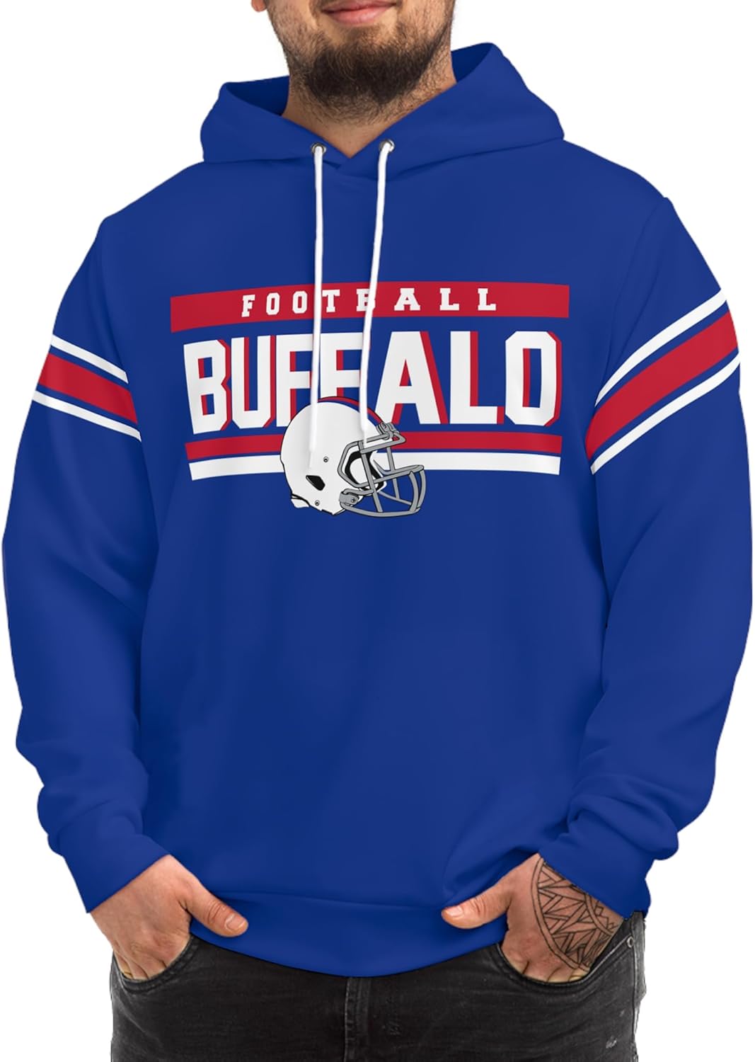 Custom Football Hoodies Personalized with Any Name Number, Game Day Fan Pullover Sweatshirts - Image 2