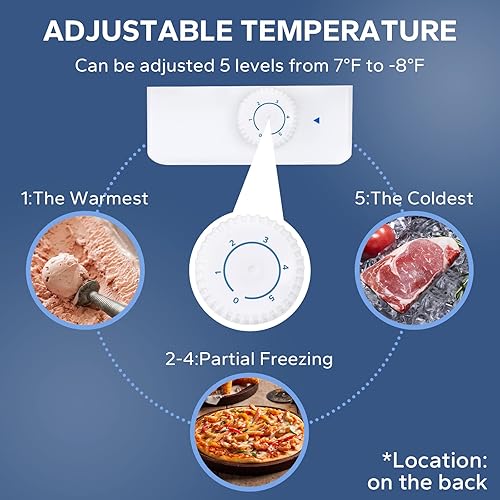 Miniatura 5 de BANGSON Congelador vertical, mini congelador de 1.1 pies cúbicos con estante extraíble, mini congelador compacto de una sola puerta, congelador