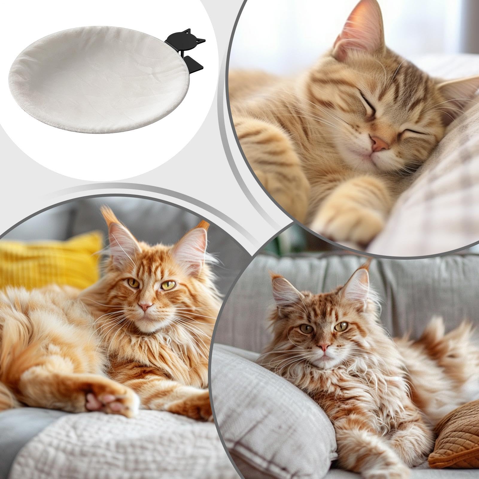 Generico Cuccia Per Gatti Da Scrivania, Amaca Da Scrivania Per Gatti Con Fodera Rimovibile E Lavabile, Cuccia A Gattis Con Clip, Nessuna Perforazione, Supporta Fino A 27 Kg