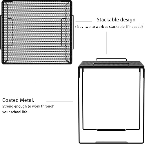 Miniatura 4 de Svartur Estante de casillero con espejo magnético y 2 vasos magnéticos para lápices, organizador de casilleros para el trabajo, kit de accesorios de