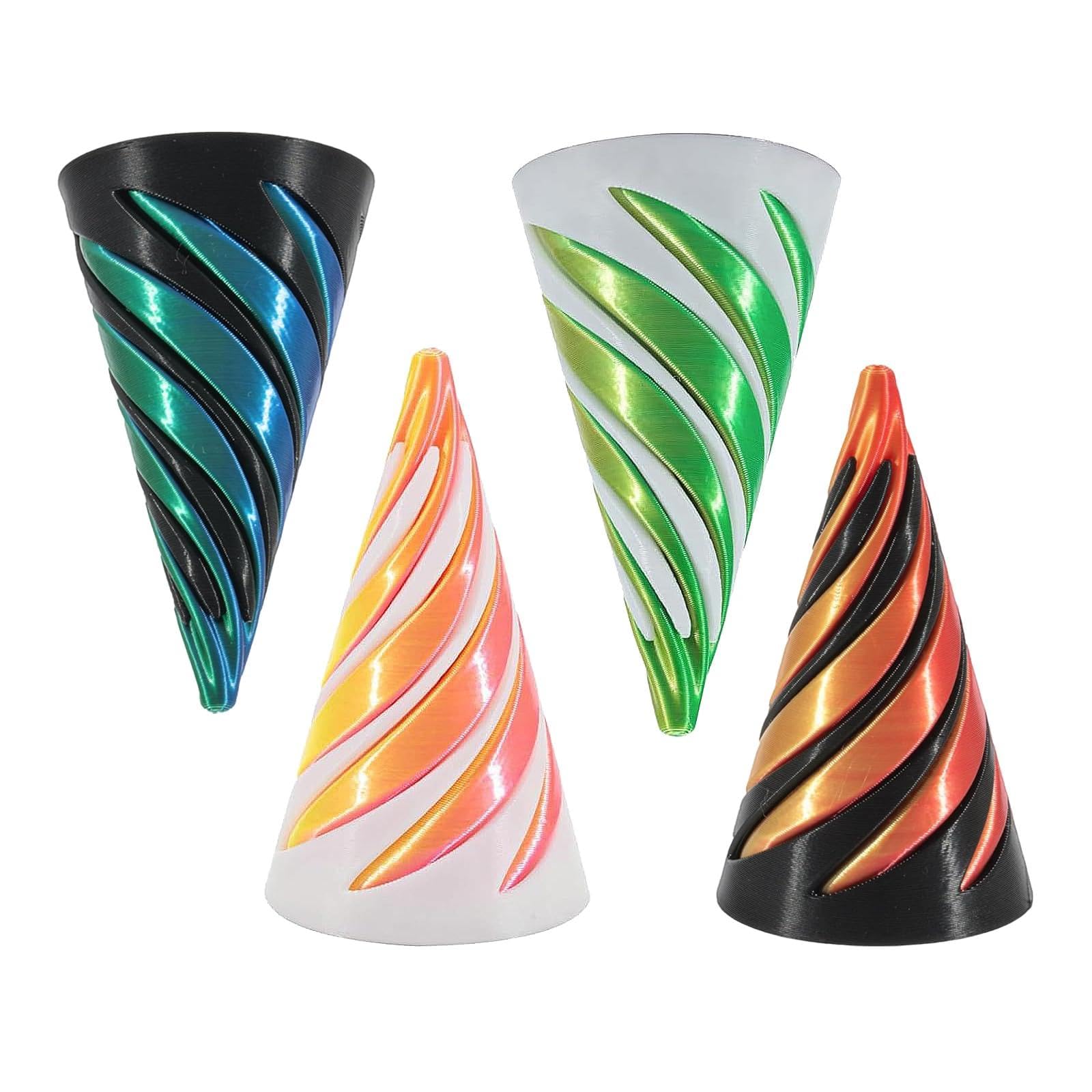 4 PCS Fidget Toys, 3D Printed Fidget Toy, 3D Printed Toys, Impossible Cone, for Home Office Decoration and Gifts