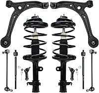 Vista 401 de Detroit Axle - Kit de puntales delanteros para Ford 2000-2004 Focus 2 puntales con muelle helicoidal 2 brazos de control inferiores con rótulas 2001