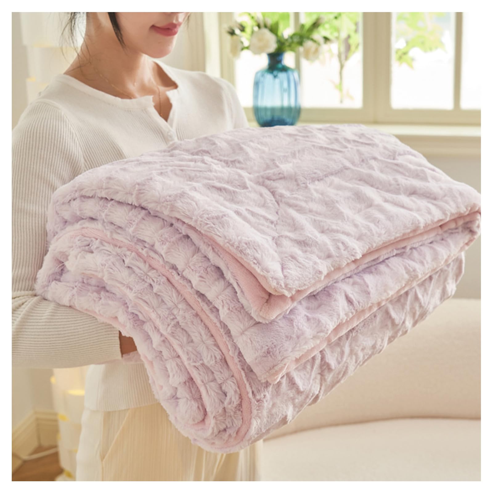 Manta de piel sintética de conejo de felpa de gran tamaño súper cómoda, cálida y gruesa, de lujo, manta esponjosa, suave y acogedora para sofá, silla, cama, sala de estar, café, 60 Manta de piel sintética de conejo de felpa de gran tamaño súper cómoda, cálida y gruesa, de lujo, manta esponjosa, suave y acogedora para sofá, silla, cama, sala de estar, café, 60