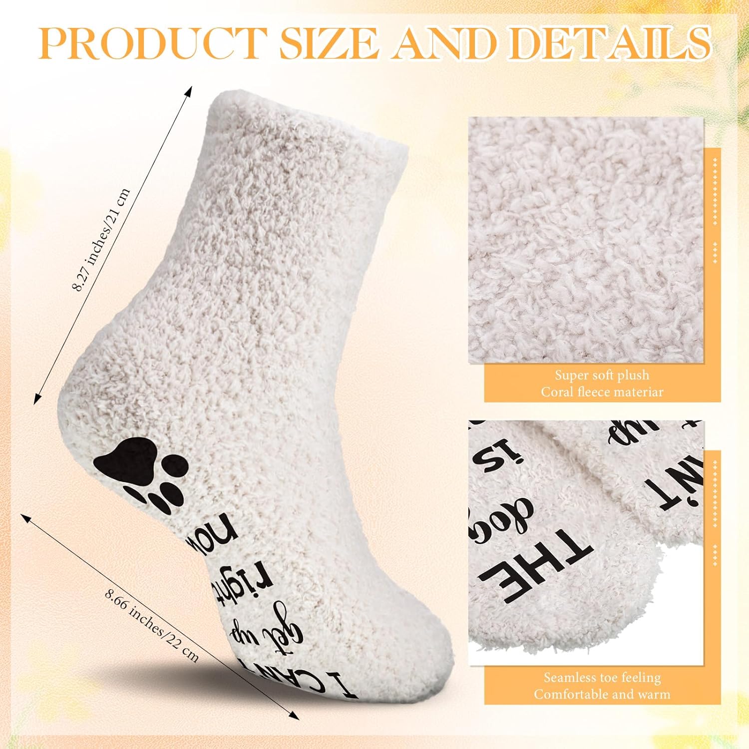 Skylety Dog Mom Gifts for Women: Christmas Dog Lovers Tote Bag, Cosmetic Bag and Fuzzy Socks - Practical for Walking, Travel, Picnic - 16.93" x 6.69" x 12.60" - Image 6