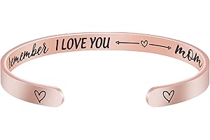 Steel Rose Flower Cuff Bracelet Gifts for Mom