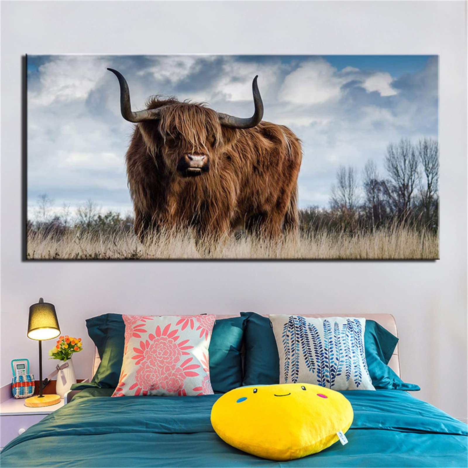 Peinture Diamant Bovins des Highlands 60x180 : Idée Cadeau Loisirs Créatifs Adultes