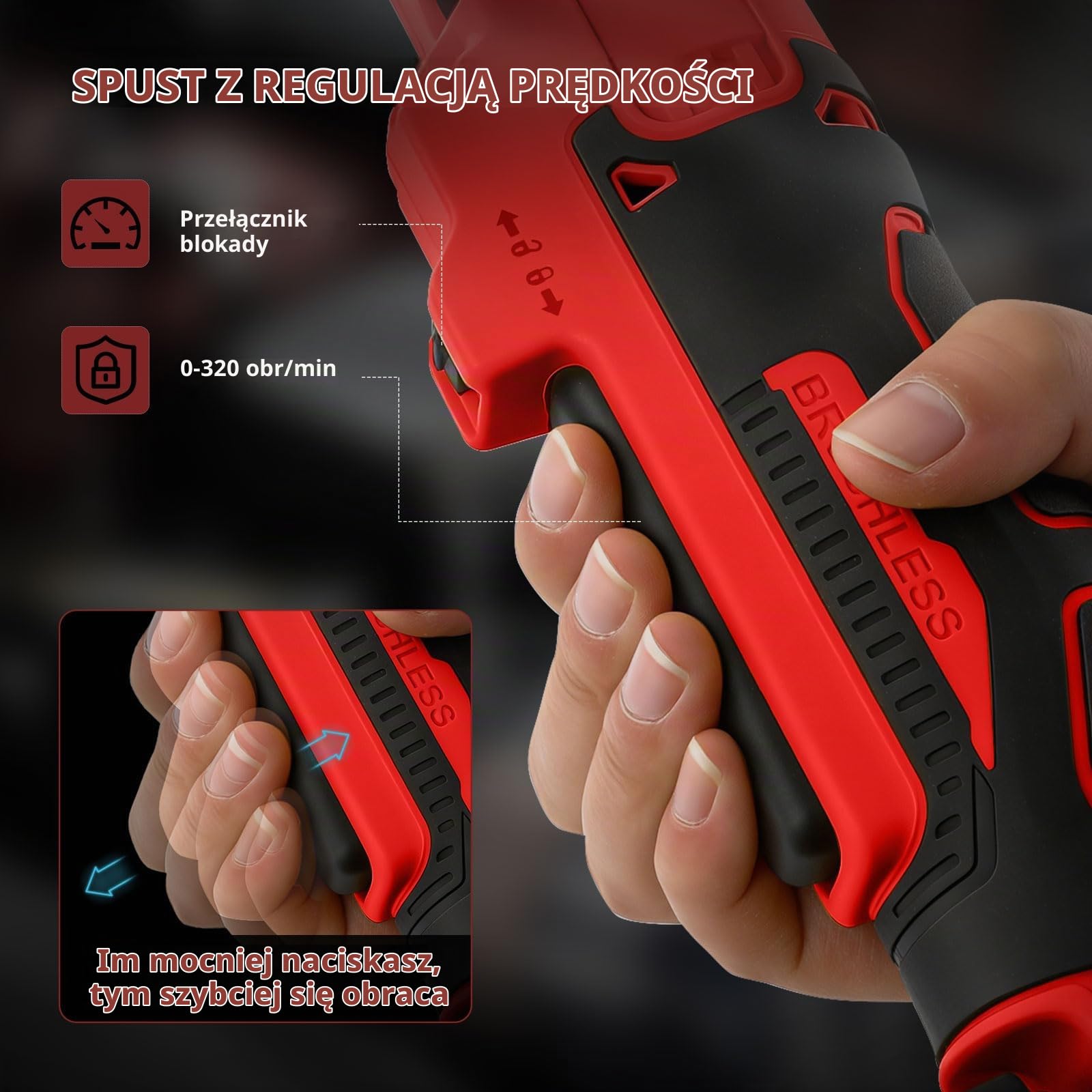 Ulepszony bezszczotkowy klucz zapadkowy 3/8" do akumulatora Milwaukee M18 18 V, 80 Nm, 320 obr./min, zmienna prędkość obrotowa, przedłużony elektryczny klucz grzechotkowy z oświetleniem LED