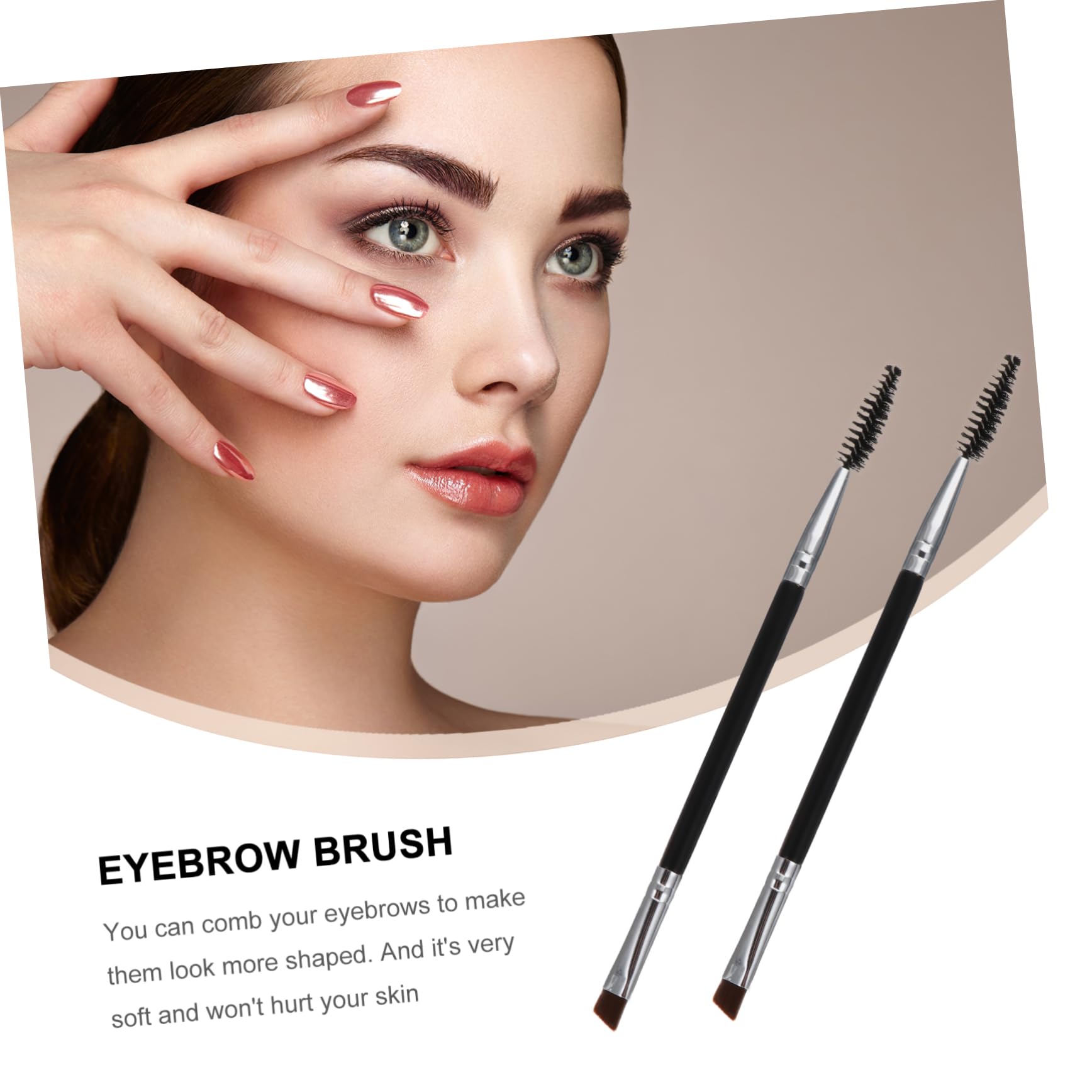 Ipetboom 6pcs Eyebrow Lash Brush Set Double Ended Makeup Tools Angled Eye Brow Brush Comb Spoolies for Eyebrows Easy to Apply