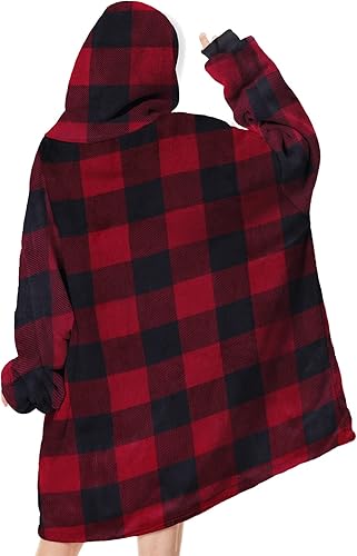 Miniatura 5 de American Trend Manta con capucha para llevar puesta, sudadera cálida de sherpa de gran tamaño, regalo para mujer