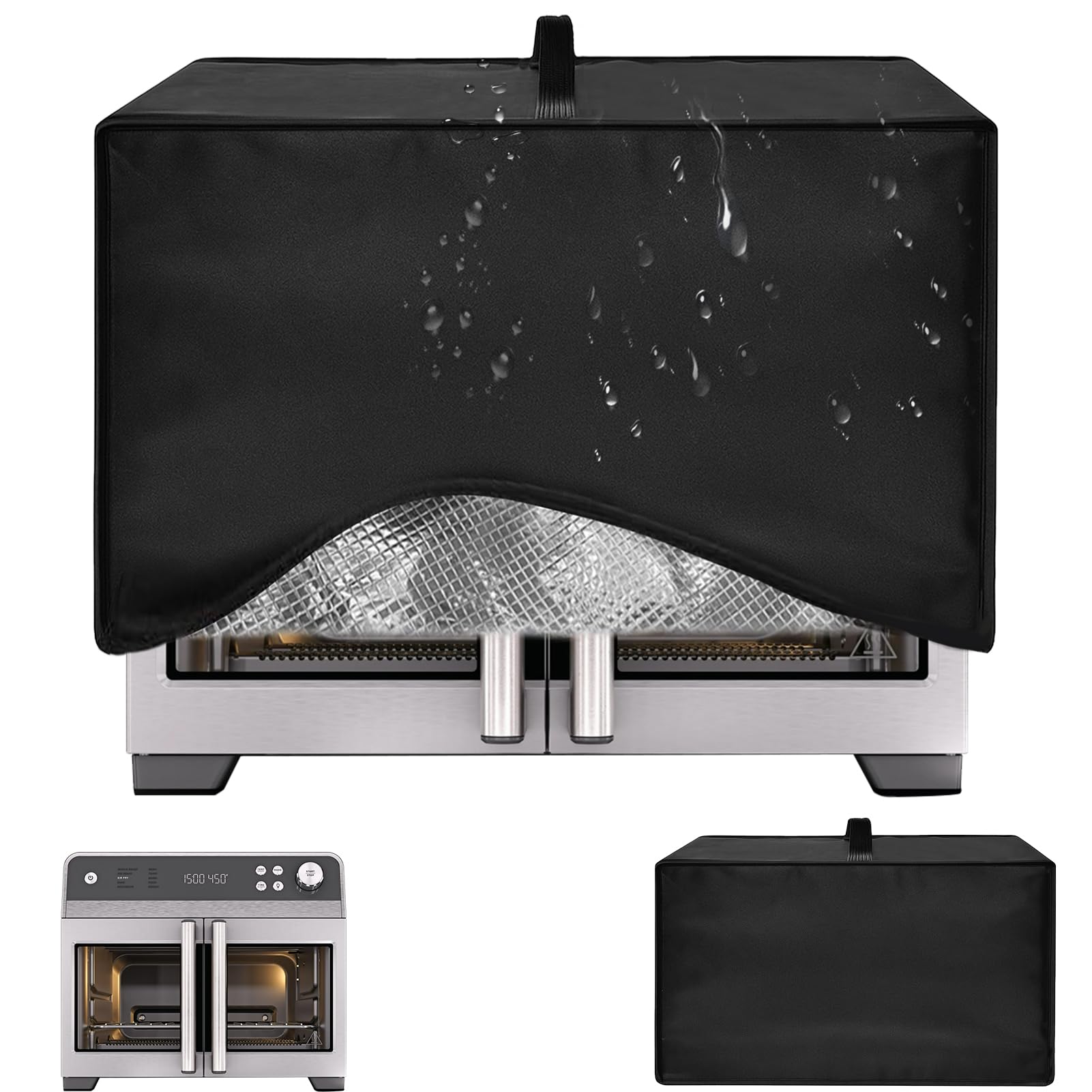 Air Fryer Cover Dust Cover for Ninja FO101 French Door Premier Air Fryer Convection Oven Toaster,16.93"*14.57"*12.99" Heat-Resistant Waterproof Dust-proof Kitchen Appliance Covers