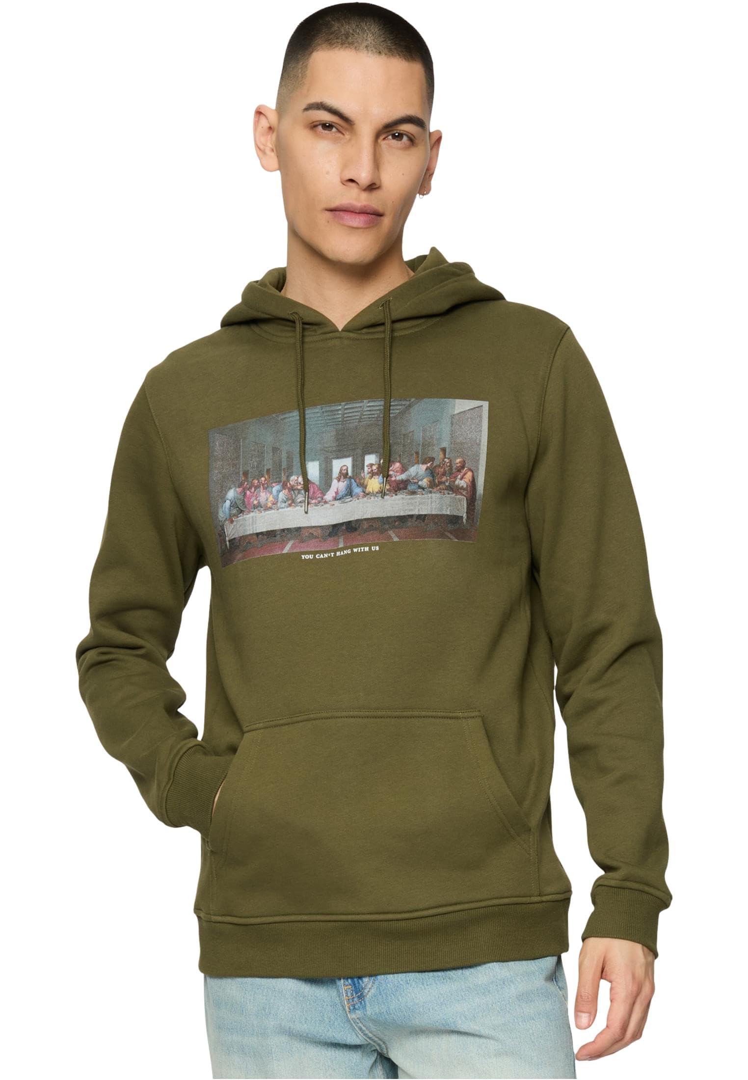 Mister Tee Men's Can't Hang With Us Hoody Hooded Sweatshirt, OLIVE,
