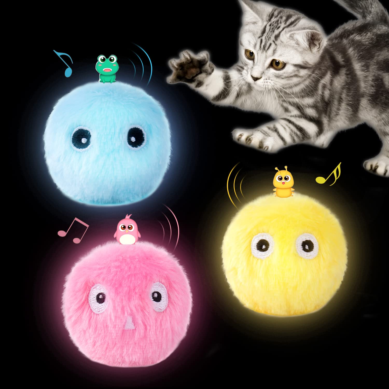 fluffy cat ball toys