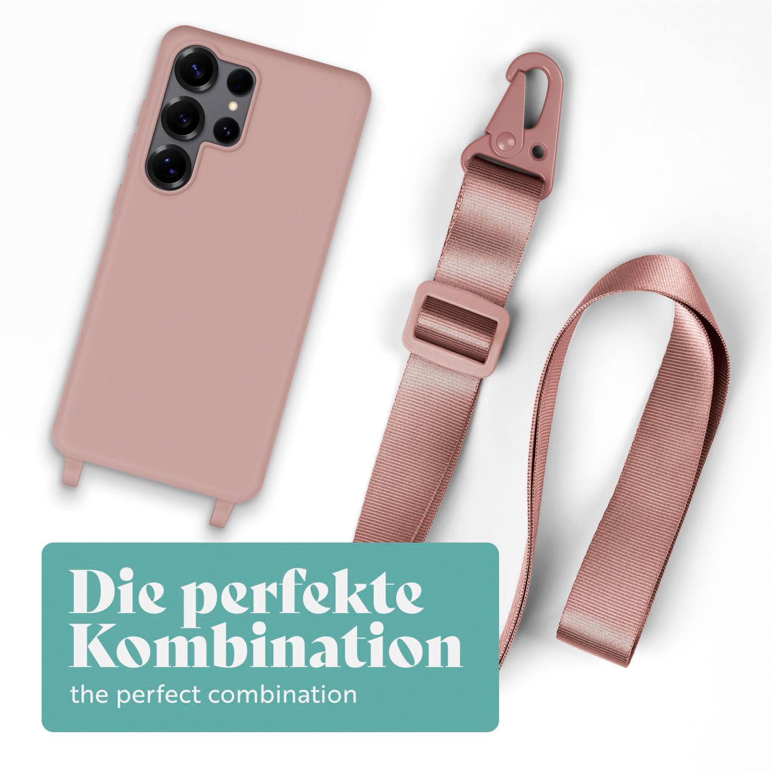 moex Hover Cover do Samsung Galaxy S25 Ultra łańcuszek na telefon komórkowy z szerokim paskiem, etui z paskiem do zawieszenia, zdejmowany nylonowy łańcuszek z karabińczykiem, stylowy i bardzo