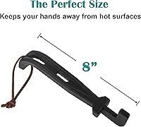 Vista 2 de Elevador de parrilla de hierro fundido, elevador de rejilla universal para barbacoa, manejo de superficies calientes, agarre elevador