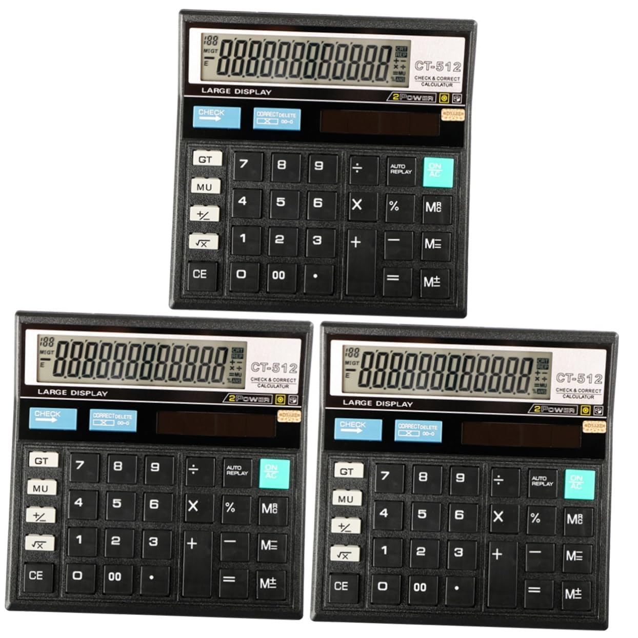 DOITOOL 3piezas Calculadora Financiera De Escritorio Calculadora De Contabilidad Práctica para Oficina y Escuela y Ligera Diseño Sencillo y Funcional Modelo CT