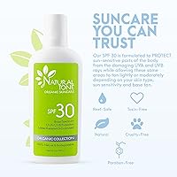 Vista 4 de SPF30 Protector solar natural de amplio espectro, protector solar mineral calmante e hidratante, vegano, bloqueador solar sin parabenos, protector