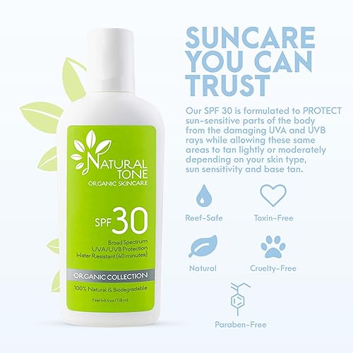 Miniatura 4 de SPF30 Protector solar natural de amplio espectro, protector solar mineral calmante e hidratante, vegano, bloqueador solar sin parabenos, protector