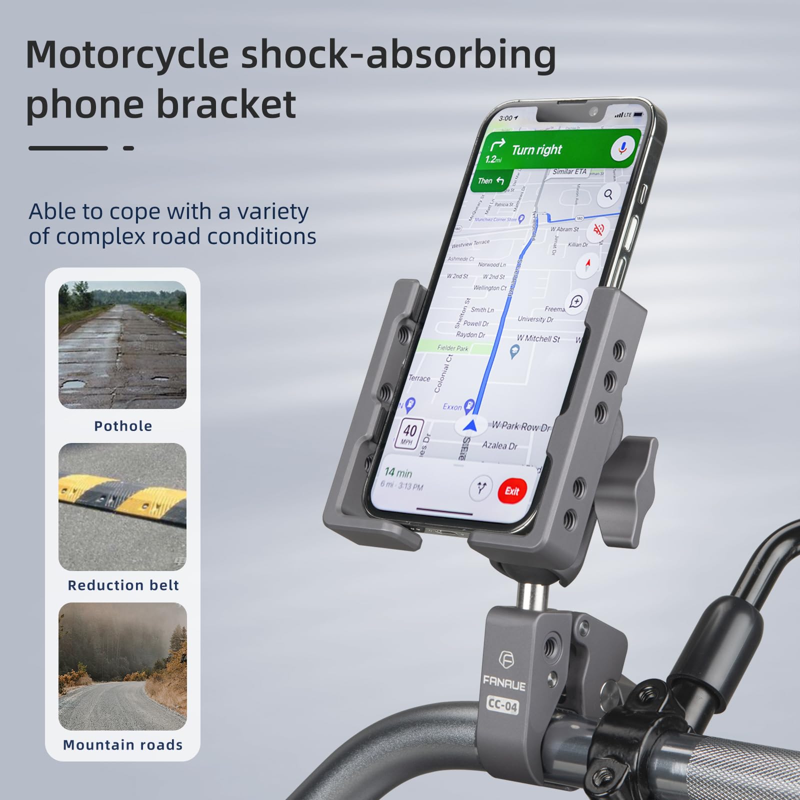 FANAUE Support De Téléphone Antivol En Aluminium Pour Vélo Et