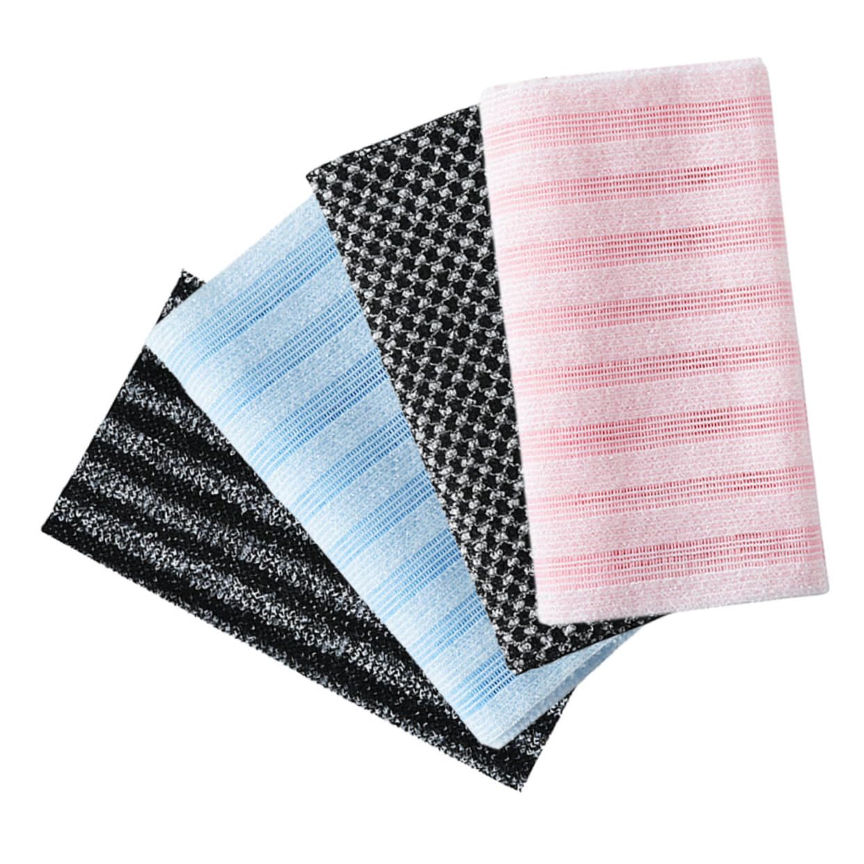 SHERCHPRY 4pcs Exfoliating Back Scrubber for Shower Gentle Wash Cloths for Deep Cleansing Comfortable Shower Towels for Men and Women Essential Body Scrubbers for Home Travel