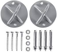 Faswin 2-Pack Heavy Duty Wall & Ceiling Mount Brackets for Suspension Straps, TRX, Yoga Swings, Boxing – 750lb Capacity