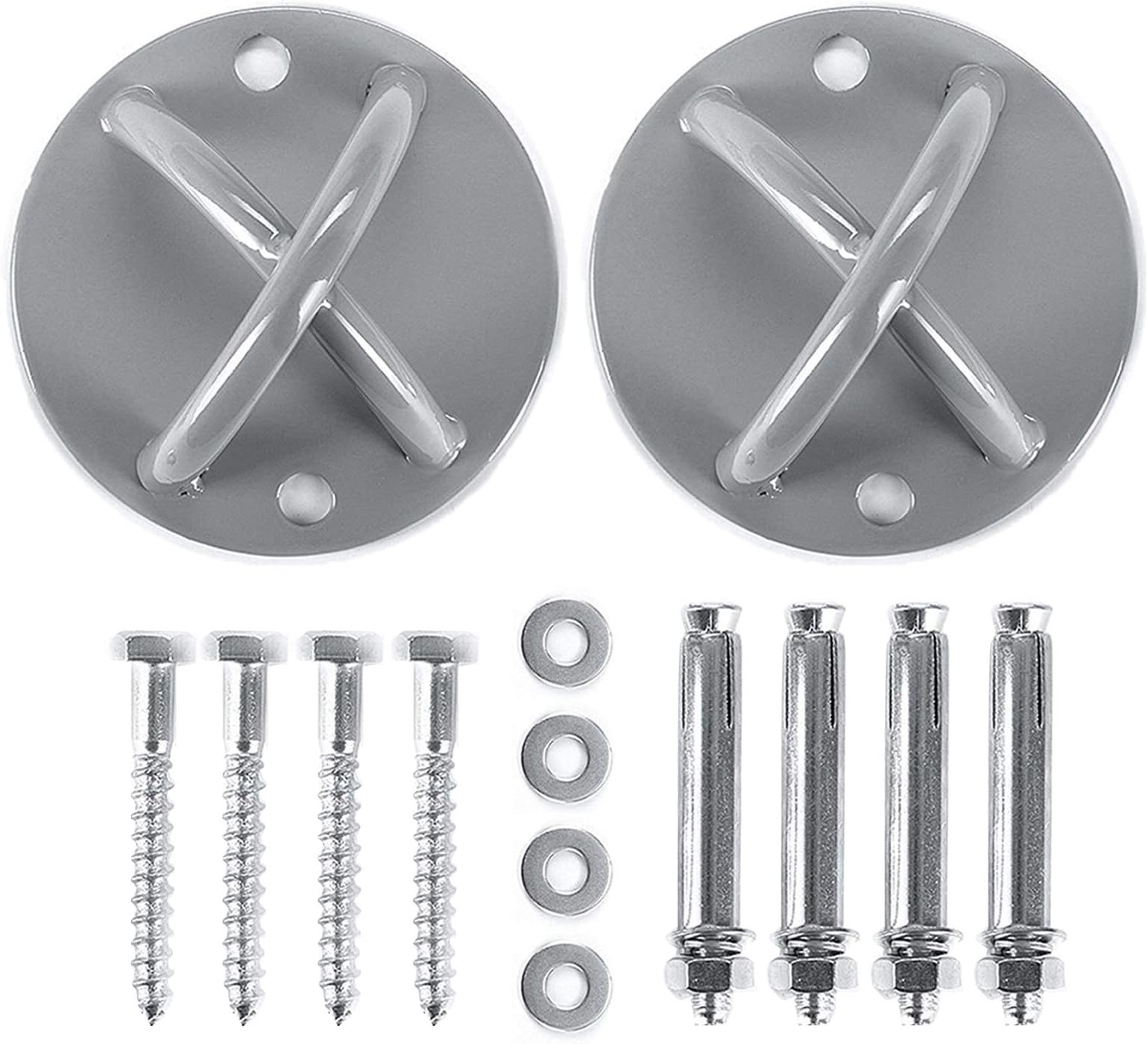 2 Pack Wall Mount Bracket for Suspension Straps, Ceiling Anchor Mount for Rings, Body Weight Strength Training Systems, Yoga Swings, Boxing Equipment