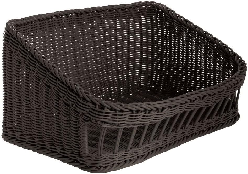 HUBERT Wicker Tapered Storage Basket Black - 23 5/8" L x 15 3/4" W x 6 3/4" to 10 5/8" H