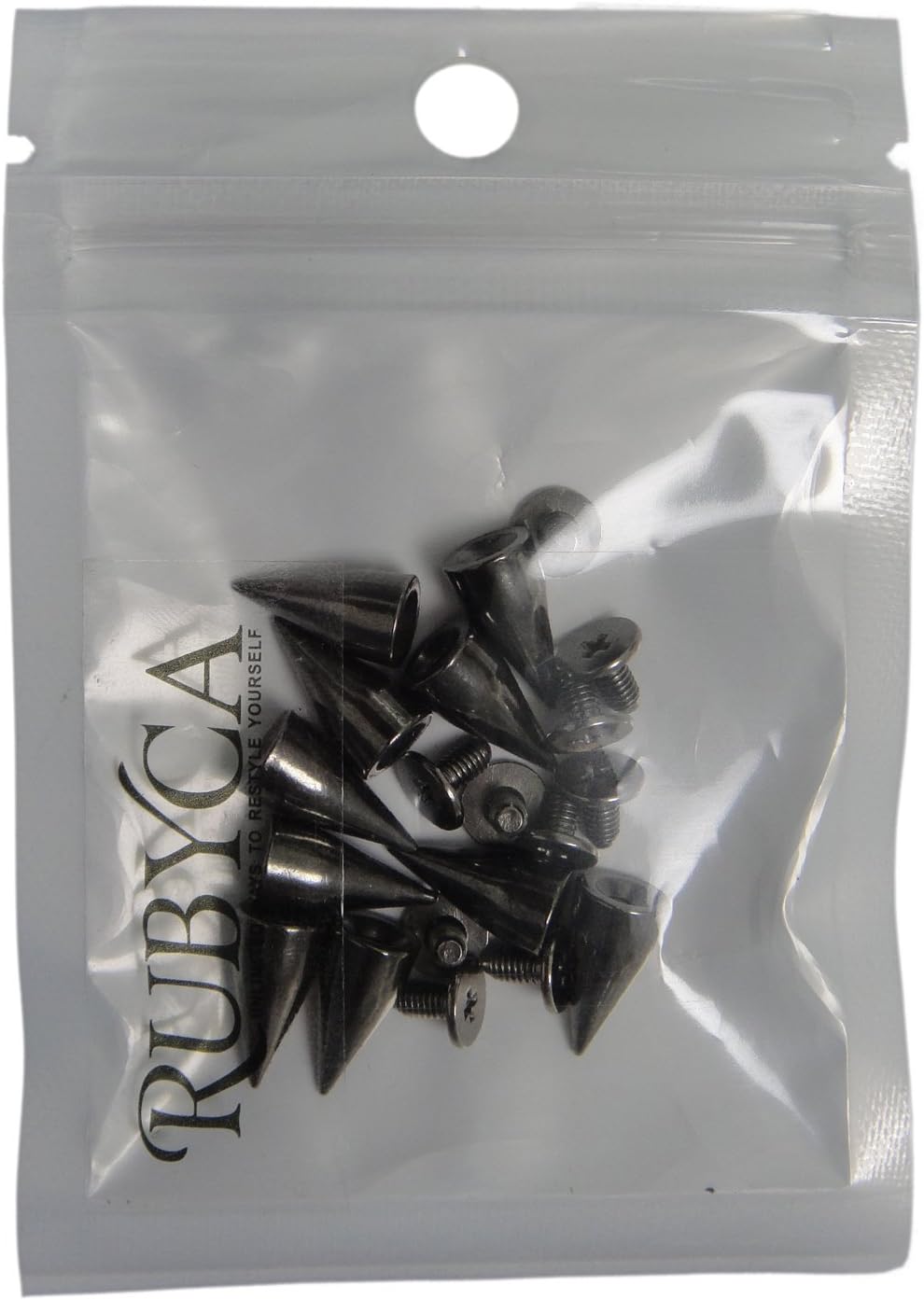 RUBYCA 100 Sets 13MM Black Gunmetal Color Bullet Cone Spike Stud Metal Screw Back DIY Leather-Craft