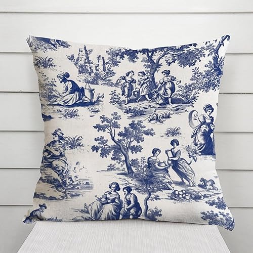 Vista 275 de ArogGeld Chinoiserie - Fundas de almohada escénicas asiáticas, estilo asiático, funda de almohada azul y verde Kelly, funda de cojín para decoración