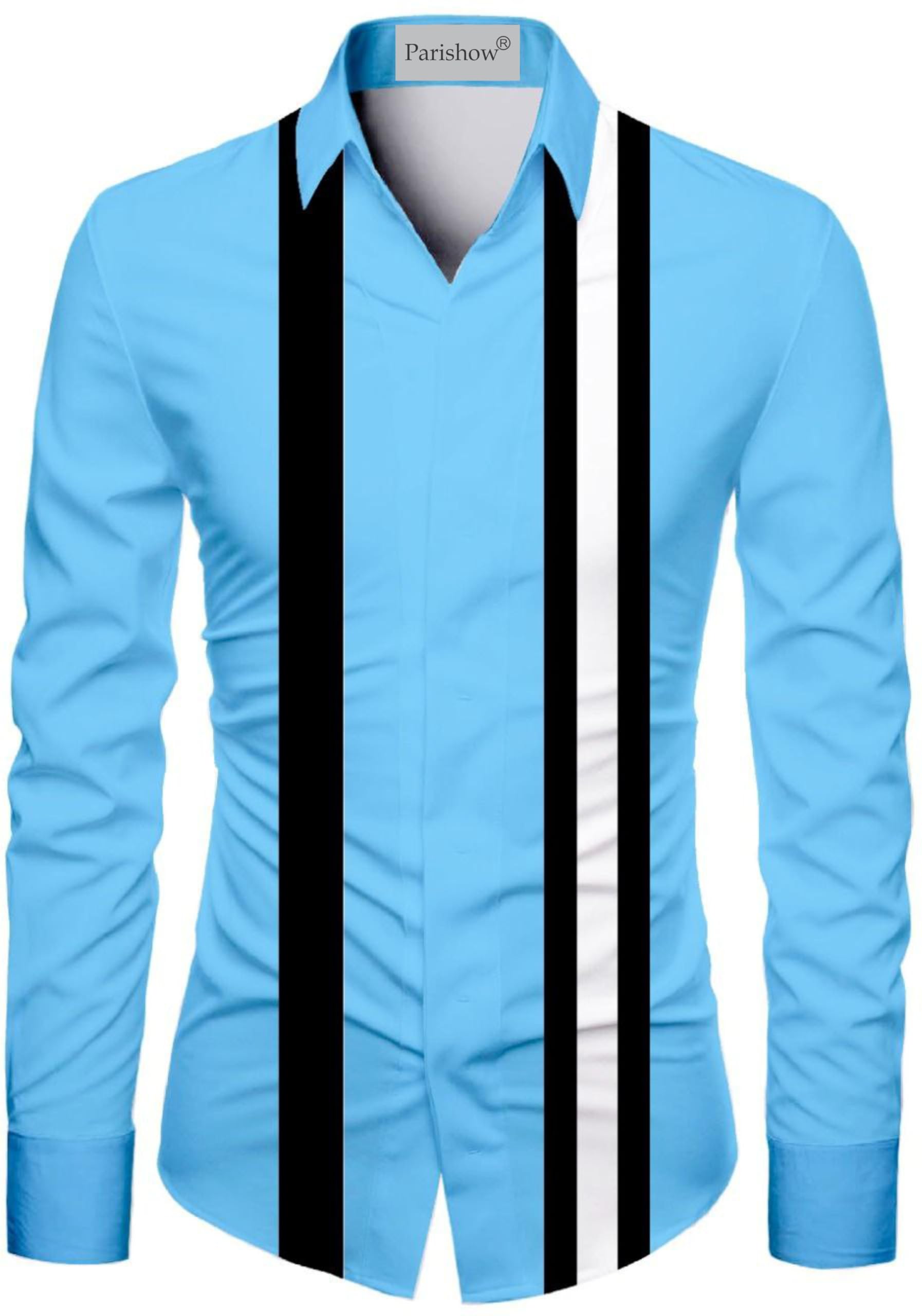Polycotton Self Design Shirt Fabric (Unstitched) PJE-Ushirt TSL Blue-1-image-13