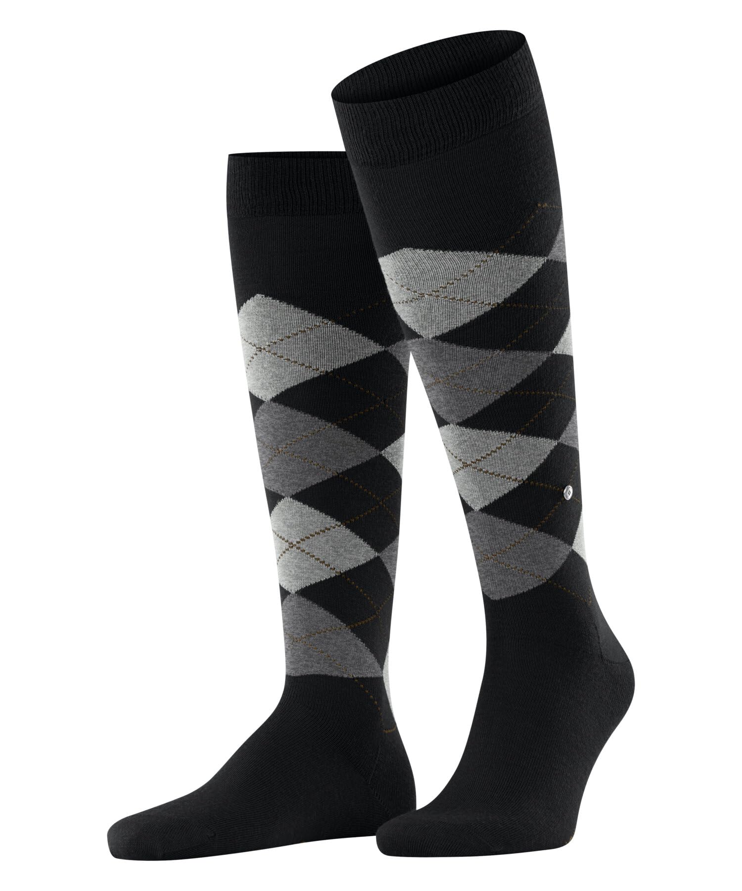 Burlington Men's Edinburgh Knee-High Socks Breathable Climate-Regulating Odour-Neutralising Sustainable Wool Argyle Pattern Flat Seam For Pressure-Free Toes Warm ONE-SIZE-FITS-ALL gift idea 1 Pair