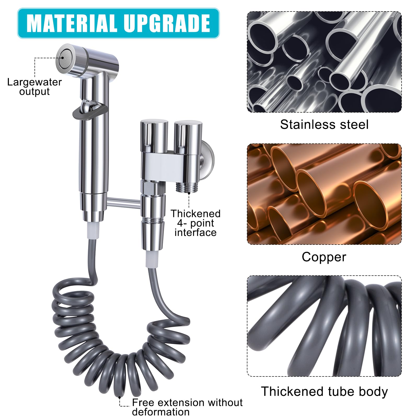 Spruzzatore Bidet Portatile In Acciaio - Kit Per Igiene Intima - Foto 14