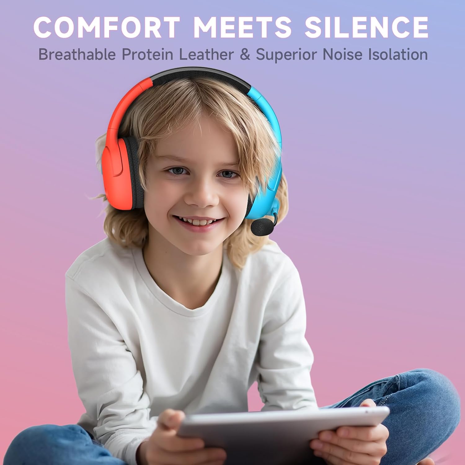 Wireless Gaming Headset for Nintendo Switch/Lite/OLED, Wireless Gaming Headphones with Mic for Nintendo Switch 2/Fortnite/Sports - Red/Blue 8 71BjfkYrTSL. AC SL1500