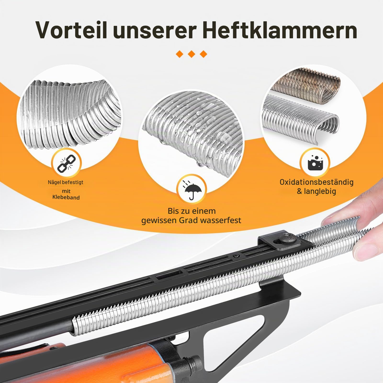 Kimsing SC7 15 Gauge 3/4 '' Krone 304SS C Ring Büroklammern C-Rings Hog Rings Hog Ring Metallklammern 304 Edelstahl Metall Clips Clips C-Ringpistole Befestigung Zubehör