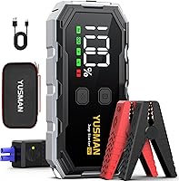YUSMAN 8000A Car Jump Starter 21800mAh Power Bank, LCD Display, Quick Charge 3.0, LED Flashlight - All Gas/10L Diesel Engines