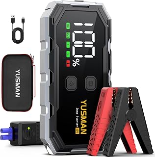 YUSMAN 8000A Car Jump Starter 21800mAh Power Bank, LCD Display, Quick Charge 3.0, LED Flashlight - All Gas/10L Diesel Engines
