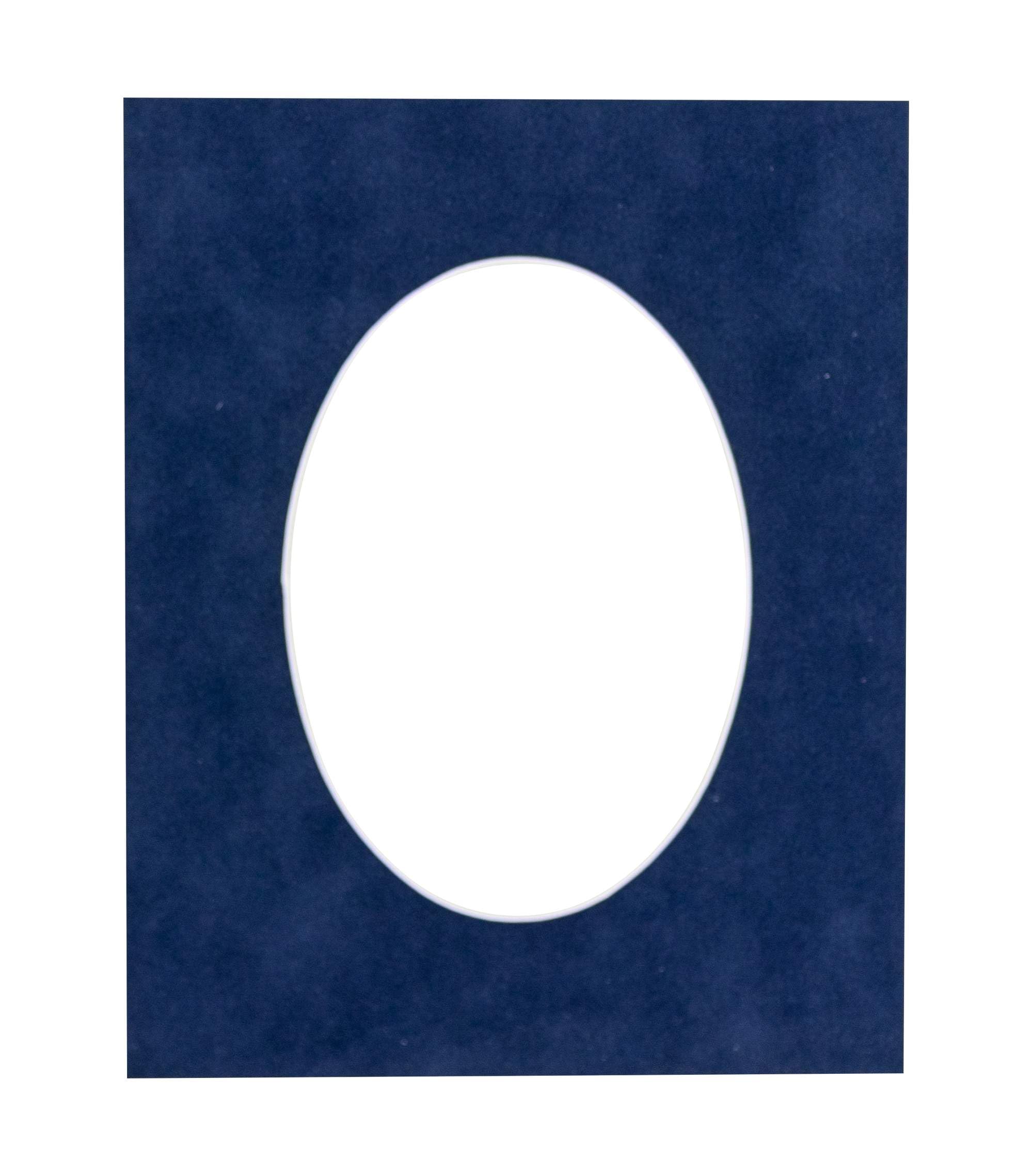 CountryArtHouse Navy Blue Suede Acid Free 11x14 Oval Picture Frame Mat with White Core Bevel Cut for 9x11 Pictures - Fits 11x14 Frame - Pack of 1 Matboard-image-37