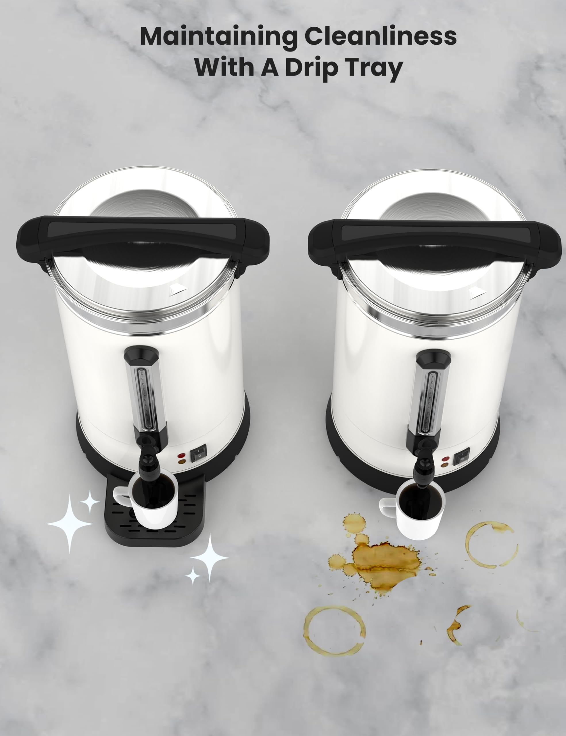 Garvee Urna de café comercial de 12 l con aislamiento de doble pared, urna de café de preparación rápida de 80 tazas y dispensador de bebidas calientes, para catering, fiestas y bufés