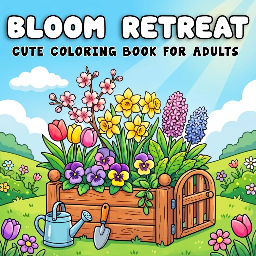 Cute Coloring Book for Adults Bloom Retreat: A Cozy and Relaxing Coloring Book for Adults and Teens for Stress Relief and Mindful Calm