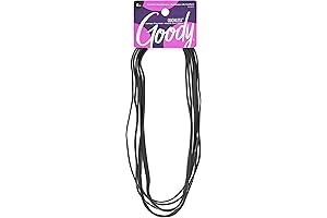 Women's Ouchless Thin Hair Flat Narrow Headwrap, 6-Pack