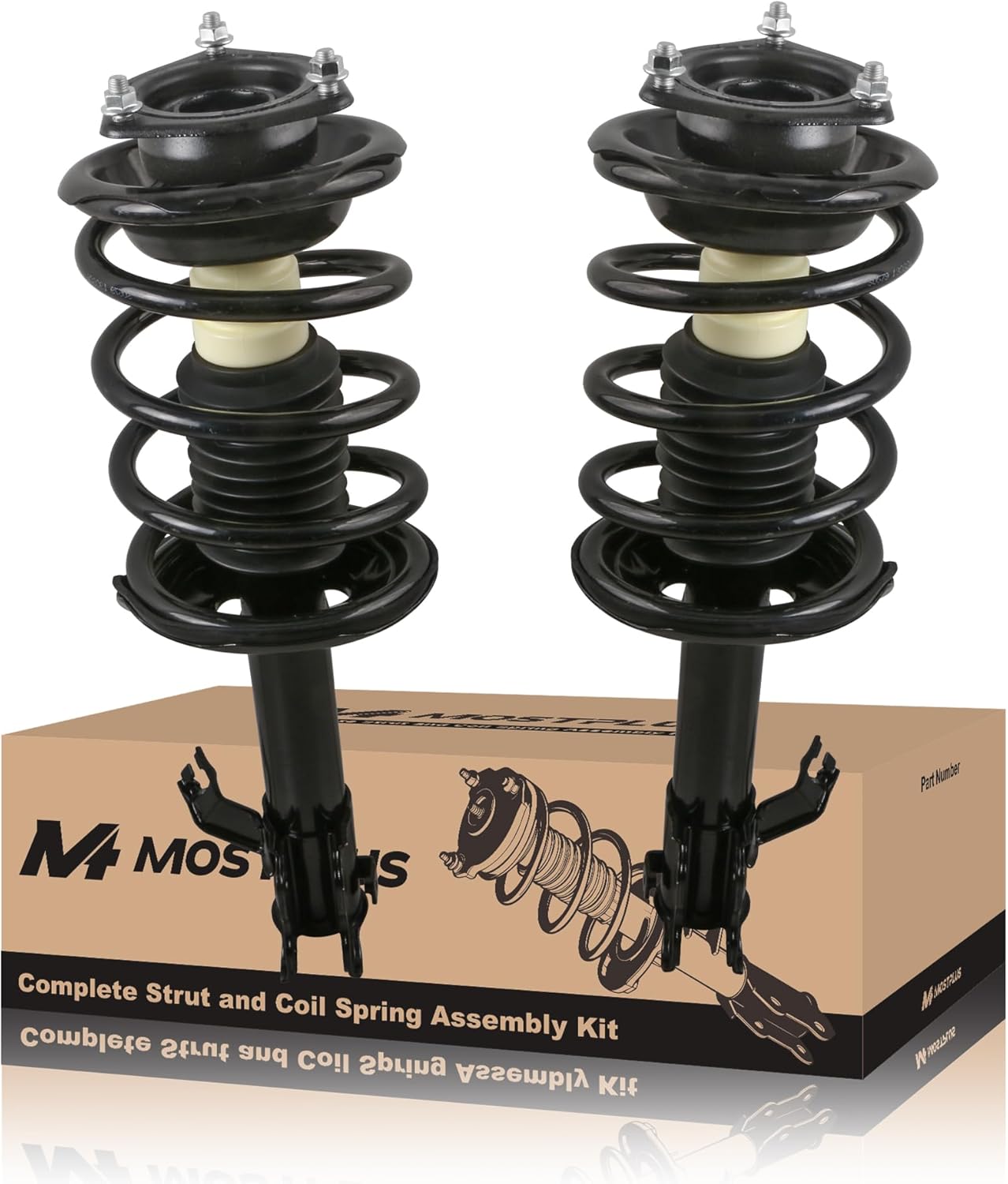MOSTPLUS Front Complete Strut Assembly & Shock Absorber w/Coil Springs Compatible with1999 2000 2001 2002 Nissan Quest, Replace 11433 11434 (Set of 2)