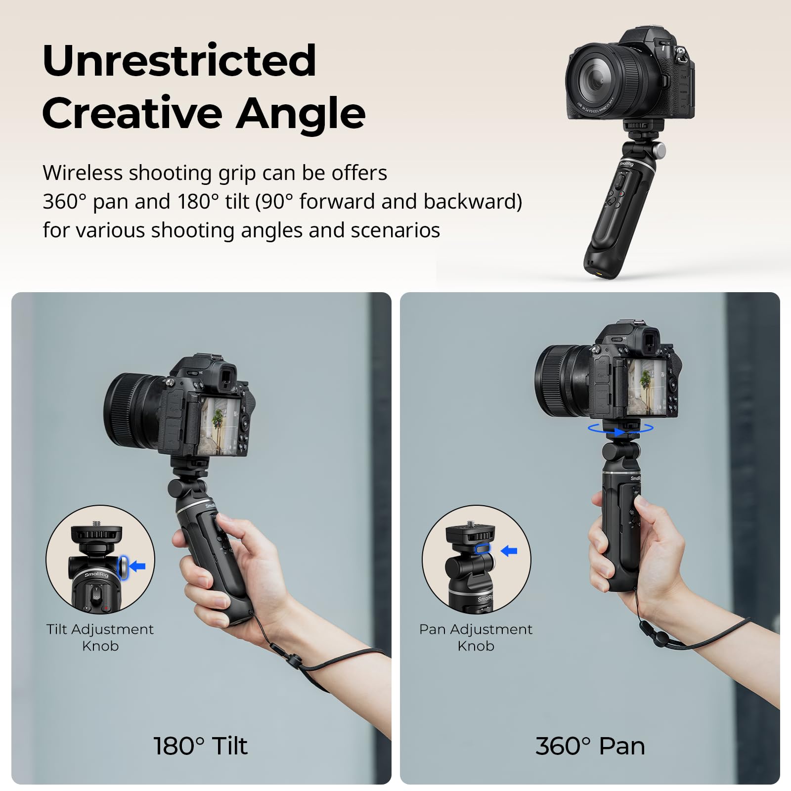 SmallRig SR-RG2 Multifunctional Wireless Shooting Grip, Adjustable