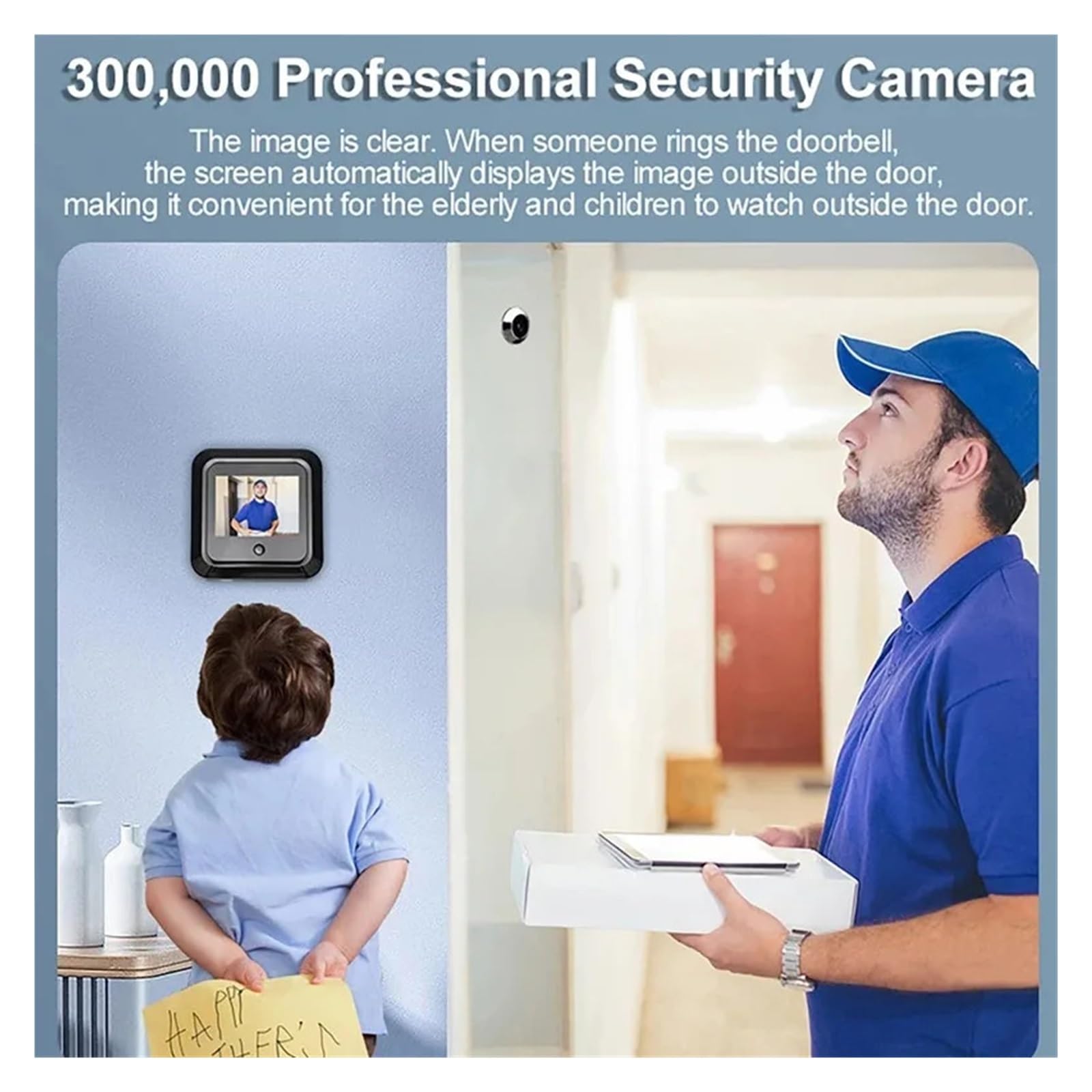 Spioncino da 2,4 pollici 120 ° Smart Digital Door Viewer Camera Security (con scheda da 128 GB)