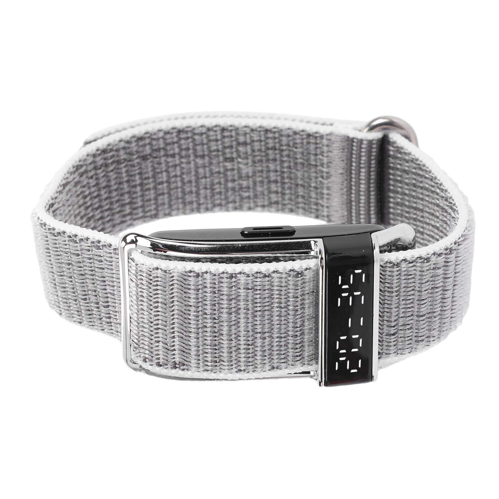 Cryfokt Pulsera Inteligente Rastreador de Ejercicios Elegante, Liviano, Resistente Al Agua para Seguimiento Diario de la Salud y Monitoreo de Actividad Nylon IP68 (Silver)