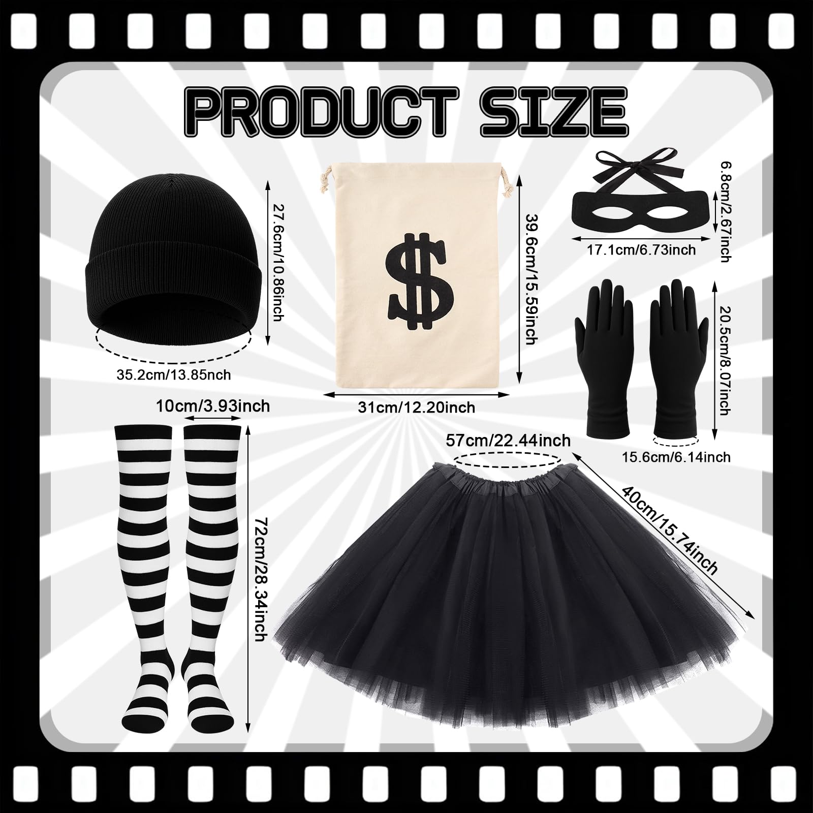 Glirop 6Pcs Women Robber Costume Set - Image 2