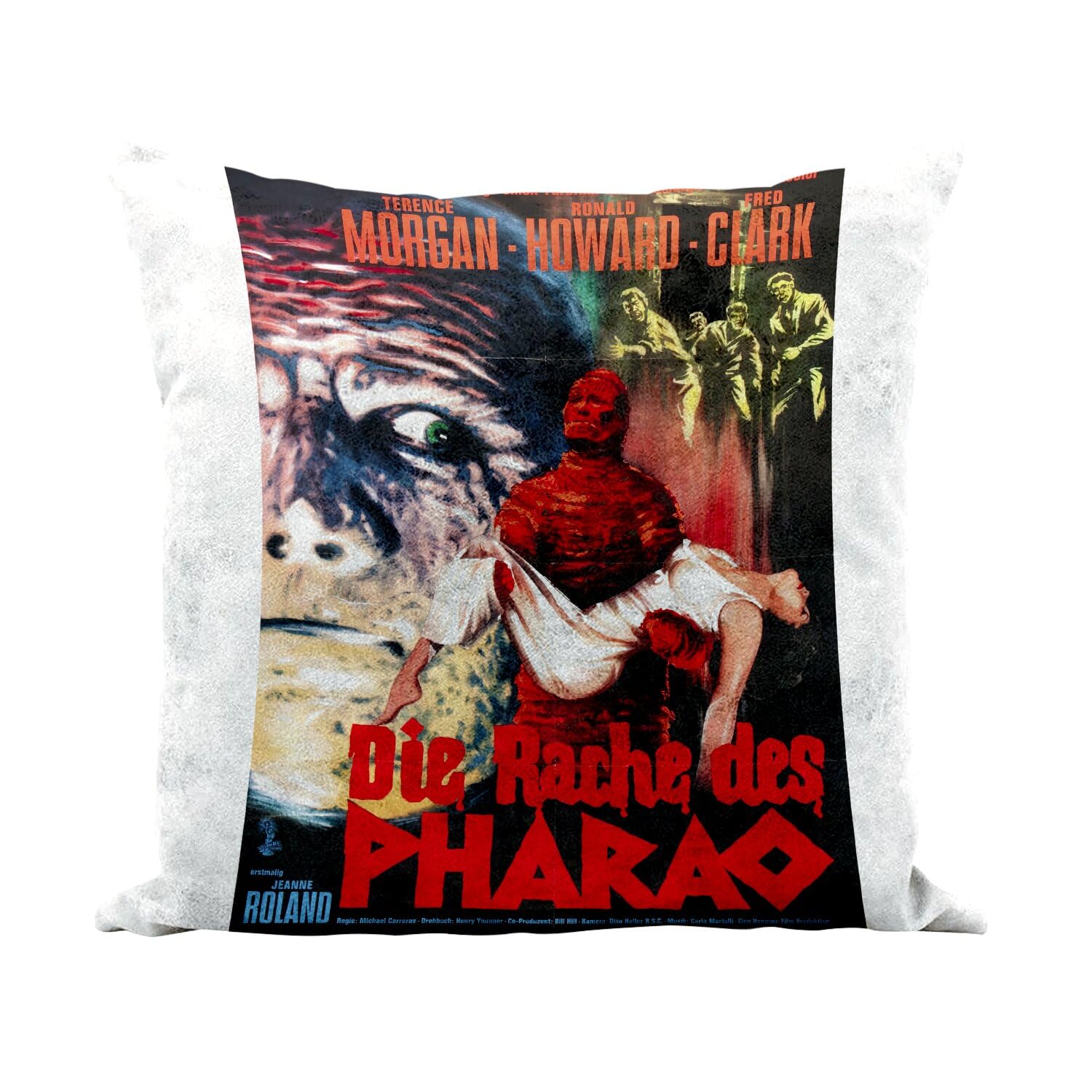 Coussin similicuir blanc au charme rétro pour revivre l'âge d'or du cinéma d'horreur vintage
