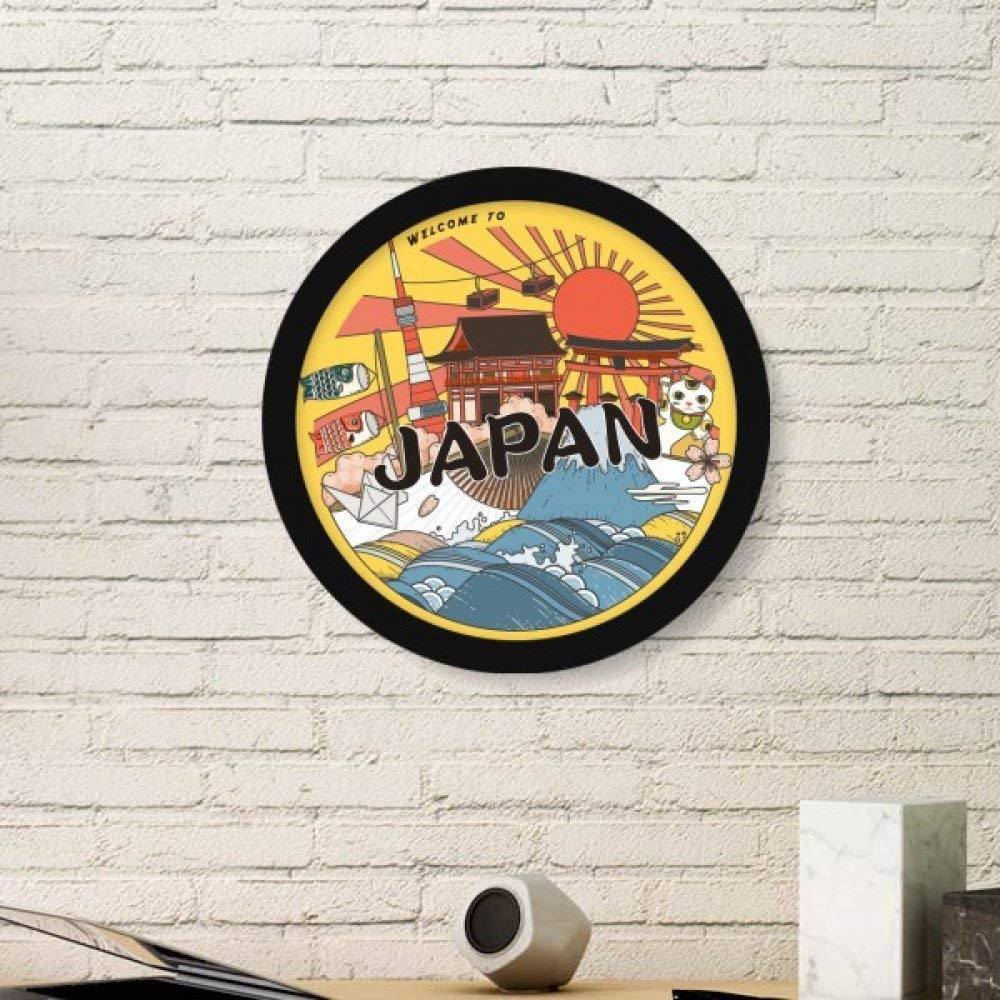 Cadeau culture japonaise traditionnelle Edo cadre rond noir pour passionné d'Asie