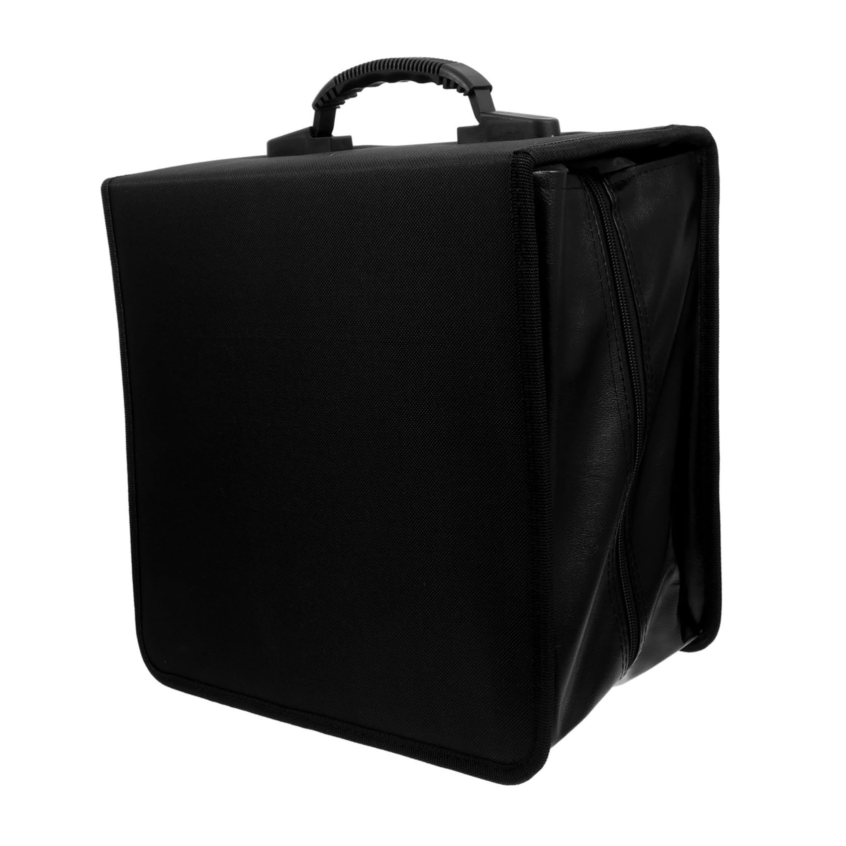 GLEAVI Portaoggetti Per Dvd in Pelle Pu Nero Con Maniglia Organizer Per Cd Da Dischi Custodia Porta Cd Per Auto Casa Ufficio e Viaggi