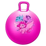 U&C Planet Hopper Ball 18 inches Bouncy Ball with Handle for Kids Age 3-6 Hoppity Hop Sit and Bounce Jumping Hopping Toy with Pump and Gift Box Great Gift for Birthday Christmas, Pink
