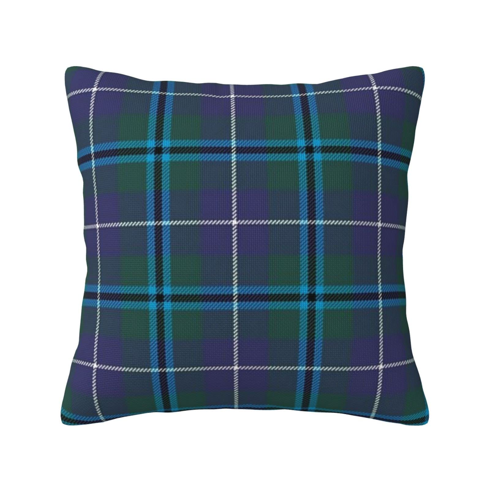 Yingd Cushion Cover Clan Douglas Tartan European Classic Linen Pillow Case Pillowcase 45X45cm